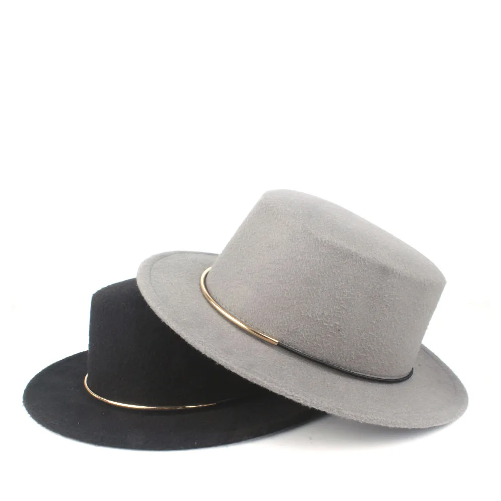 Мужская и Женская Шляпа Fedora на плоской подошве, зимняя Уличная Повседневная шапка для танцев и вечеринок, шапка для элегантной леди, размер 56-58 см