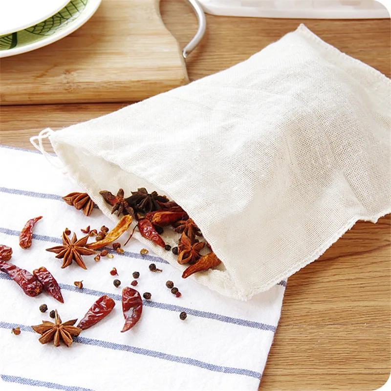 26cmX20cm Mesh Bag Cotton Linen Reusable Food Filter for Nut Milk Bean Fish Soup