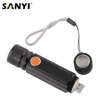 

4 Modes Tactical Flash Light Torch Mini USB Rechargeable COB LED Zoom Flashlight Lanterna Magnet Work Light Lamp Built-in 18650