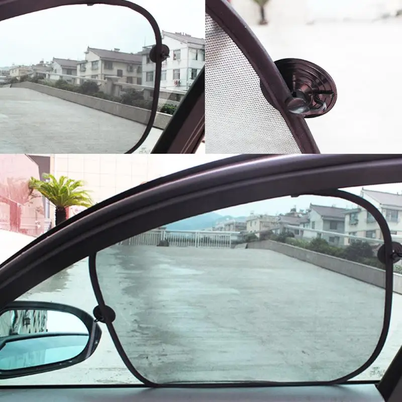 

2pcs Black Side Car Sun Shades Rear Window Sunshades Cover Mesh Visor Shield Screen Interior UV protection kids baby Travel