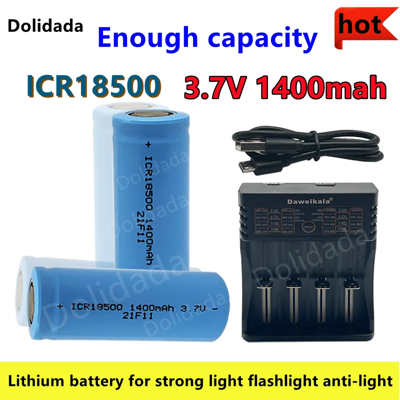 New original 100% full capacity ICR18500 3.7V1400mah rechargeable multifunctional strong light anti 5C lithium ion battery | Электроника