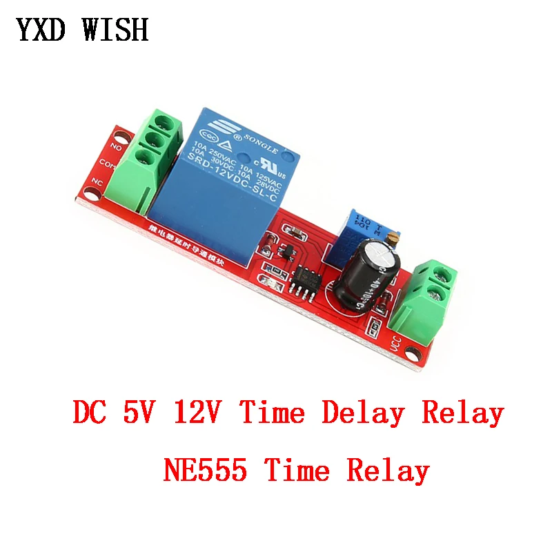 NE555 Timer Switch Adjustable Module DC 5V 12V Time delay relay Module