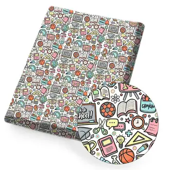 

Polyester Cotton Fabric Sheet Back To School Printed Cloth Fabrics Cartoon For DIY Craft Dress Home Textile Sewing 45*150cm/pc