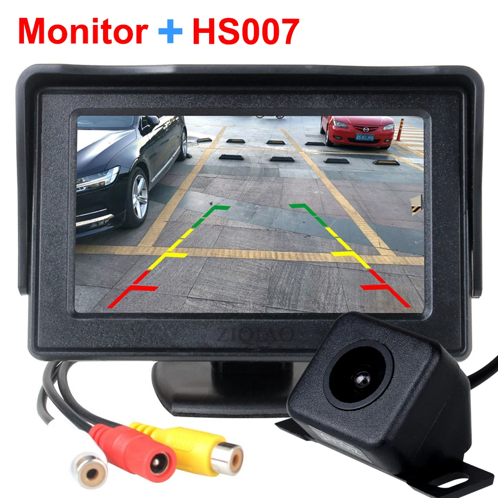 Автомобильный монитор заднего вида, камера, монитор, 4,3 дюймов, TFT LCD экран, Автомобильная камера заднего вида, Обратный парковочный монитор, водонепроницаемая камера заднего вида - Цвет: P01-007
