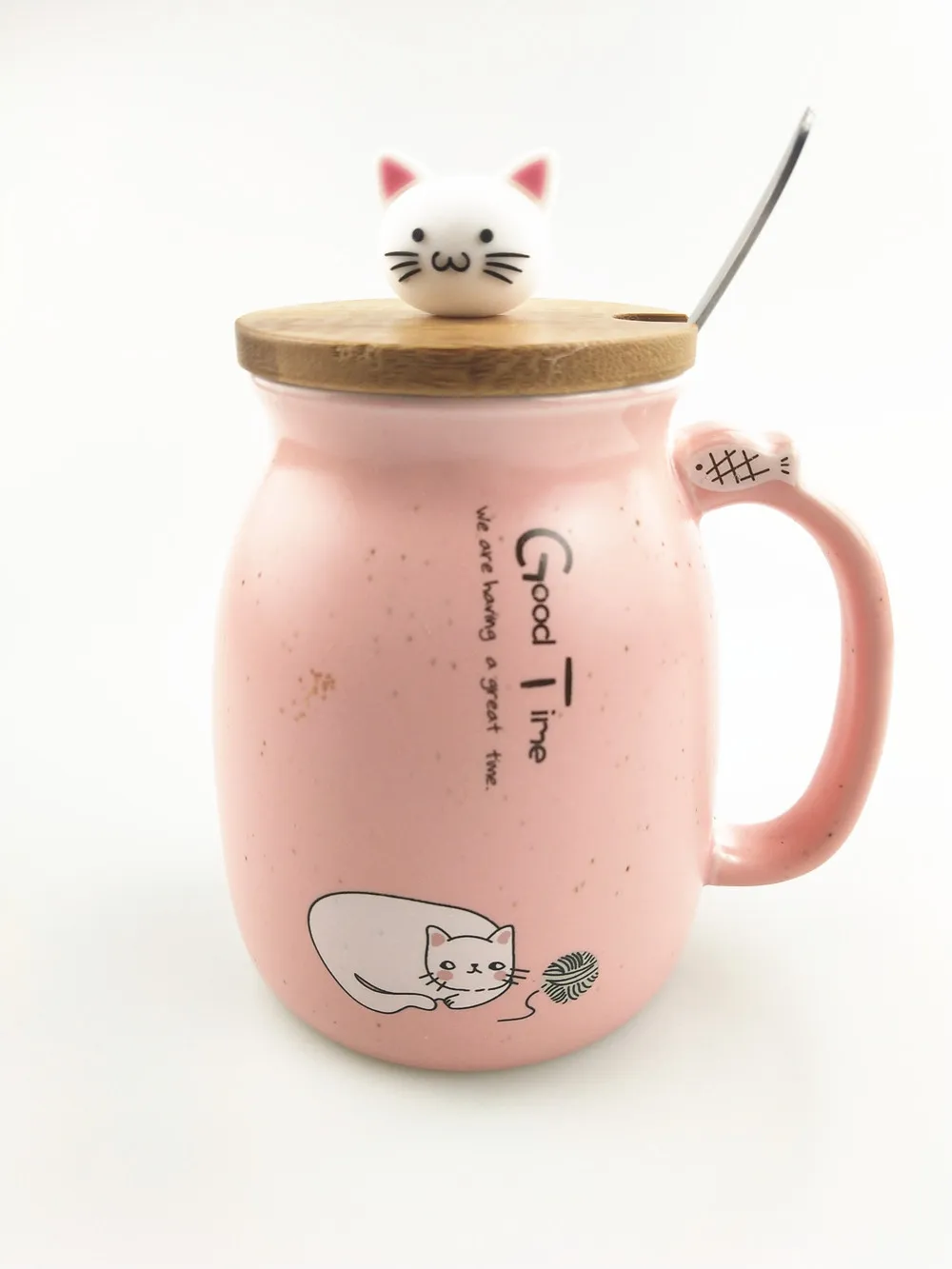 Новая термостойкая чашка с котом Сезам цветная мультяшная крышкой керамическая