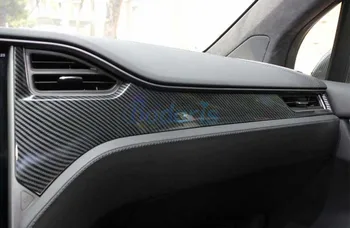 شراءلوحة تحكم في لوحة القيادة الداخلية مزخرفة بأجزاء زينة بتصميم السيارة لـ LHD Tesla موديل X 2016 2017 2018 ملحقات