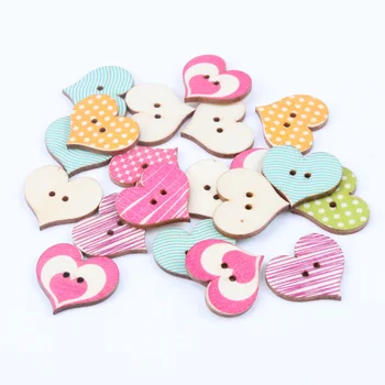

20pcs mixed love heart Pattern Wooden buttons Botones Handmade Accessories Decoration Scrapbooking Crafts 23x25mm