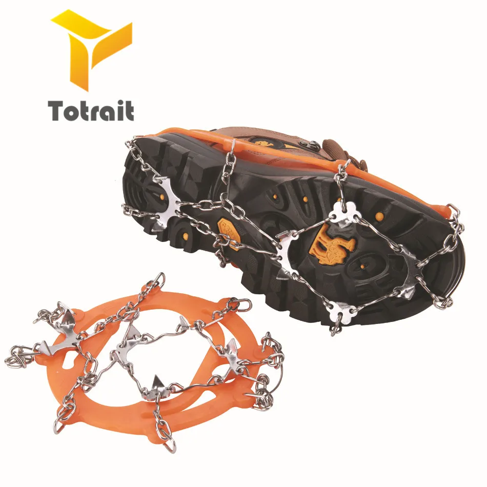 

TOtrait 8 Teeth Steel Ice Gripper Spike for Shoes Anti Slip Hiking Climbing Snow Spikes Crampons Cleats Chain Claws Grips Boots