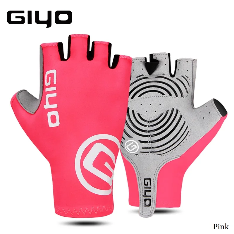 Giyo Anti-Slip Cycling Mittens - Half Finger Racing Gloves for Road and Mountain Biking
