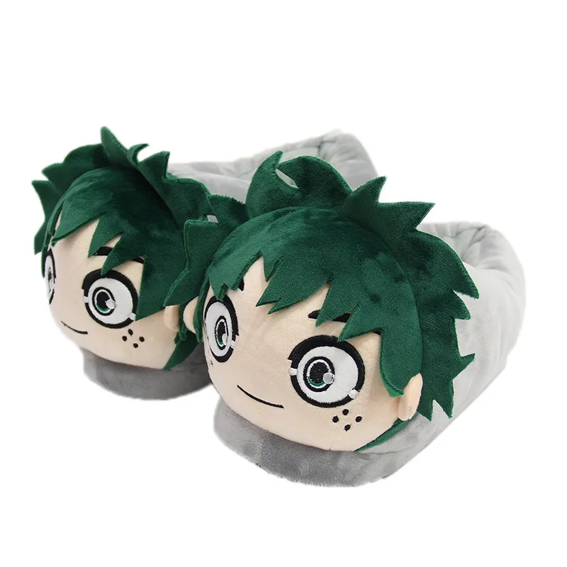 Anime My Hero Academia Midoriya Izuku Cosplay Cotton Slippers for Spring and Autumn Couples Indoor Non-Slip Home Unisex Shoes