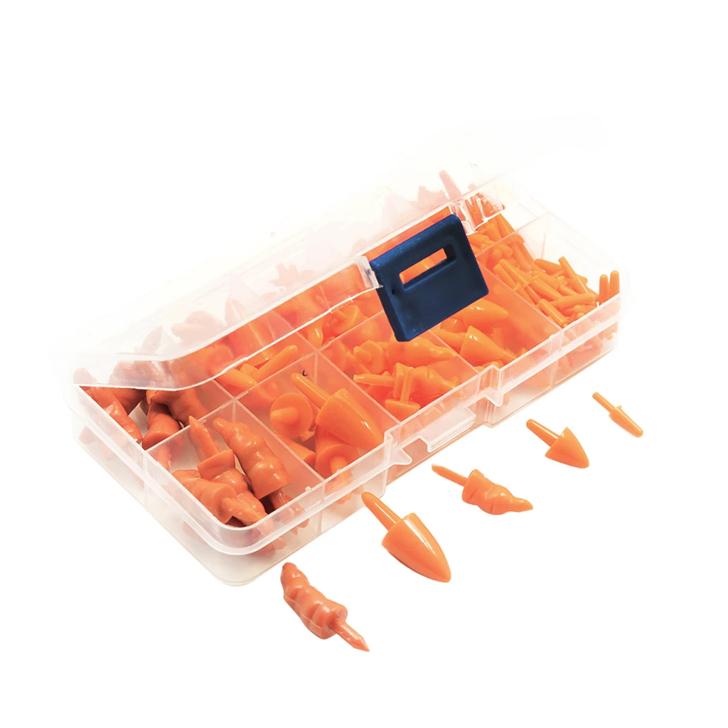 Package in Box of 160pcs Miniature Orange Resin Carrot Noses for Crafting, Creating and Embellishing Snowman Toys Crafts