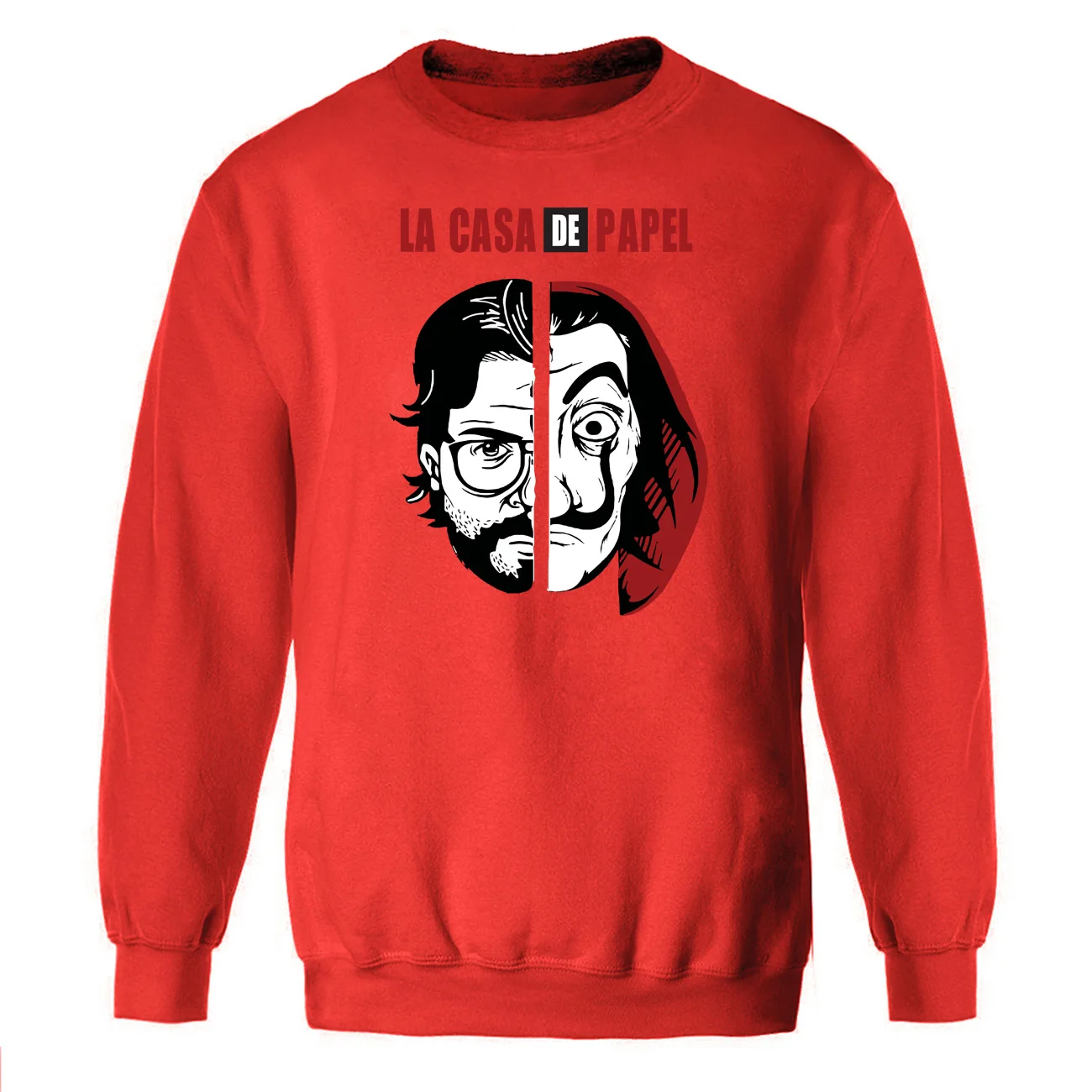 La Casa De Papel толстовки с капюшоном для мужчин, толстовка с круглым вырезом из фильма «проф. Сержио Маркина», осенне-зимняя флисовая спортивная одежда - Цвет: red 6