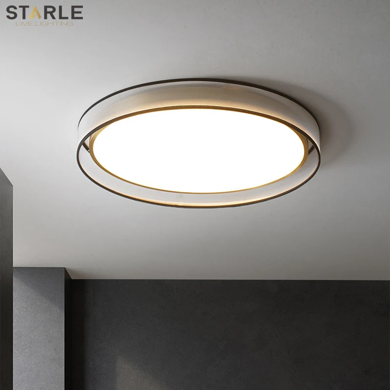 

2020 new post-modern ultra-thin LED ceiling lamp round simple modern atmosphere net red study full copper master bedroom