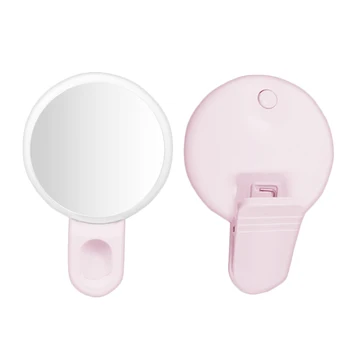 

Selfie LED Flash Light For Phone Protable Clip Selfie Ring Light Makeup Mirror Round With Stand Take Photos Flashlight Mirror