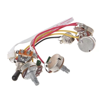 

LP Electric Guitar Wiring Harness Kit 3 Way Toggle Switch 2 Volume 2 Tone Jack