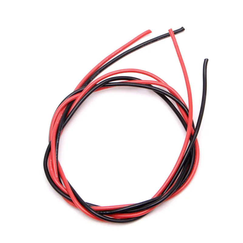 10 AWG Калибр провода силиконовые гибкие многожильные медные кабели для RC черный красный