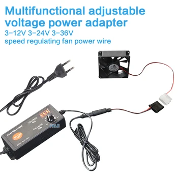 

Universal Digital Display Power Supply adjustable adapter 3v8v12v10a18v21v24v60w for LED strip Motor Speed Controller