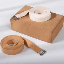 Прочный эластичный ремешок для йоги из чистого хлопка, ремешок для упражнений, Регулируемая пряжка d-образного кольца, обеспечивает гибкость для йоги, фитнеса