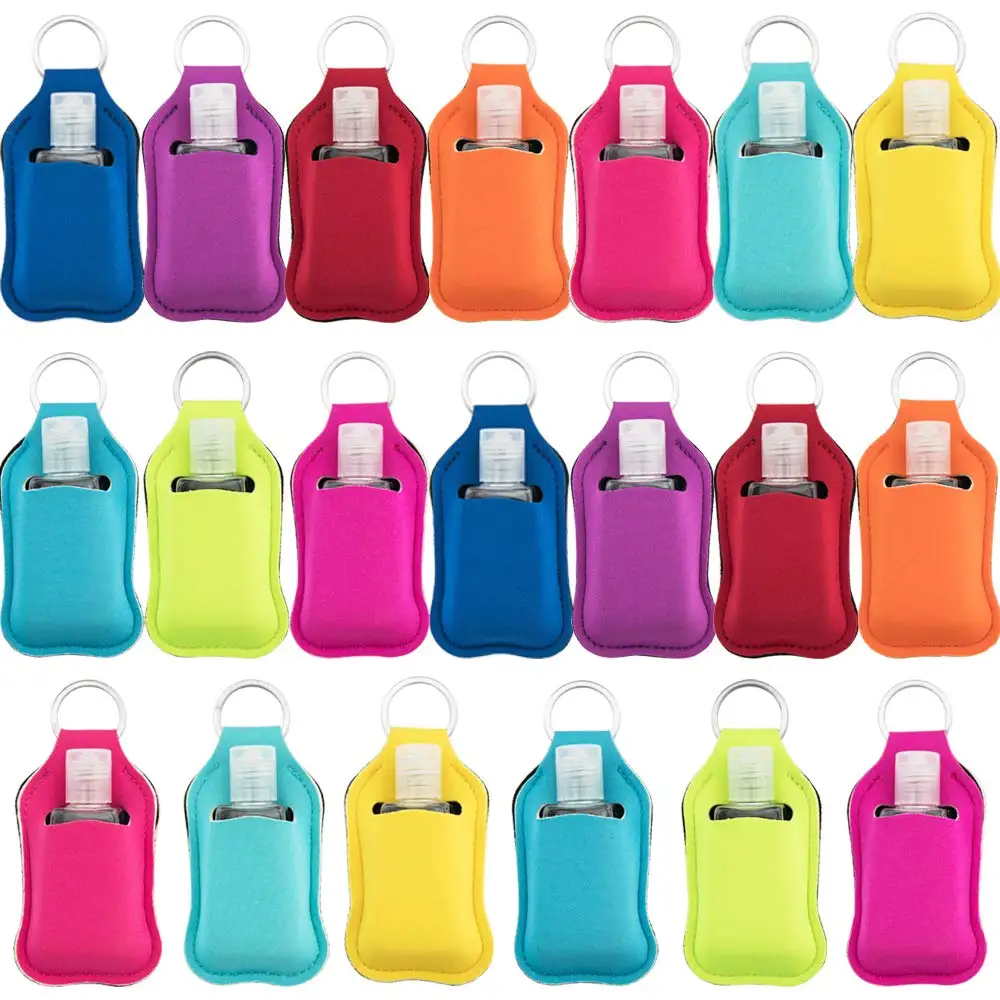 

20set Hand Sanitizer Flip Cap Bottle Keychain Holder Empty Travel Bottle Refillable Containers 30ml Flip Lid Reusable Bottles