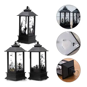 

3 Pcs Halloween LED Candle Lantern, Flameless LED Tea Lights Candle Battery Operated Fake Candles Halloween Decoration Party