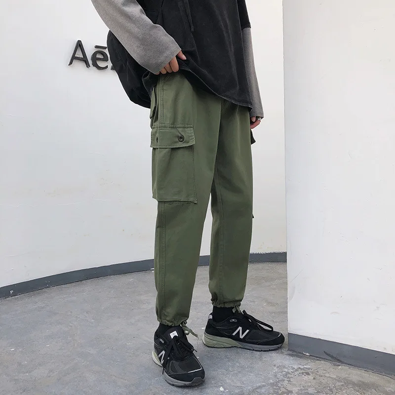 

Large Size Autumn & Winter Hong Kong Style Simple Beam Leg Casual Pants Straight-Cut Loose-Fit Japanese-style Workwear Skinny Ca