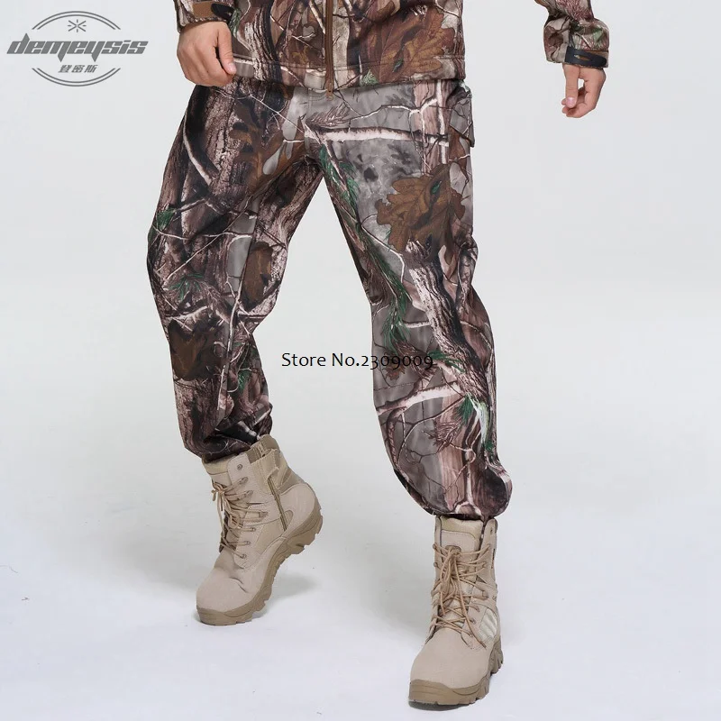 leaf camo pants Армейское камуфляжное пальто, военная тактическая куртка, военная одежда, верхняя одежда, мягкая оболочка, водонепроницаемая ветрозащитная куртка, комплект - Цвет: leaf camo pants