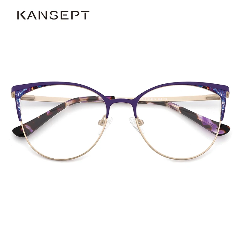 

KANSEPT Women Glasses Frame Purple Cat Eye Women Optical Eye glasses frame 2021 Fashion Brand Design New Arrival High Quality