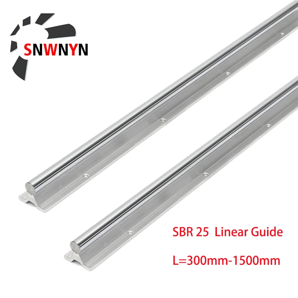 1 Set SBR25-500mm 25mm fully supported linear rail shaft rod+2 SBR25UU blocks 