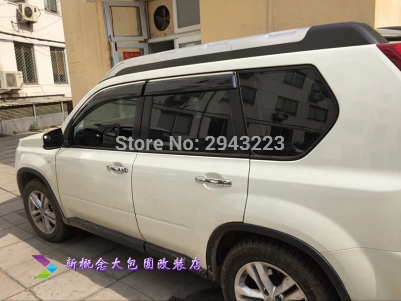 Автомобильный Стайлинг для Nissan X-Trail 2008-2013 ABS пластиковые вентиляционные Защита от солнца и дождя щит Delflector окно козырек тенты крышка 4 шт