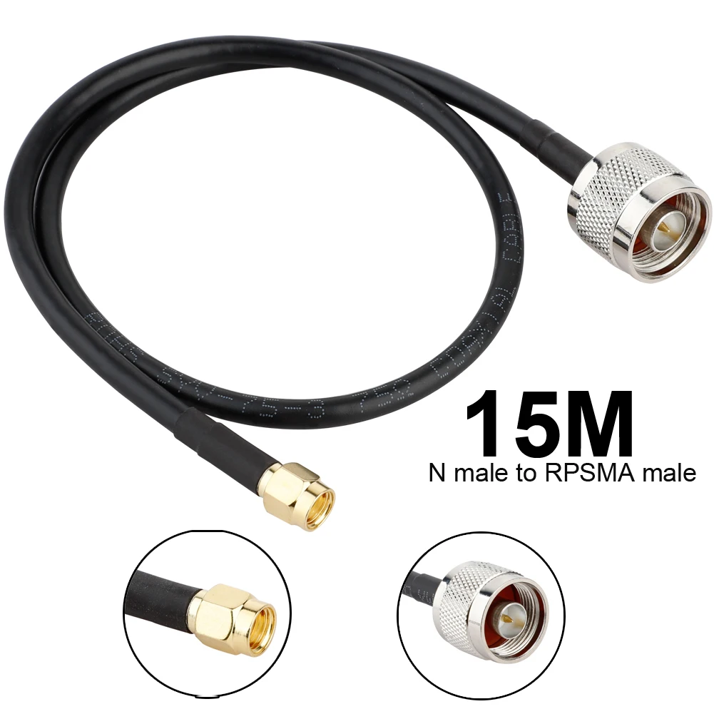 

15M 5M 10M Cable N Male to RPSMA Male Straight Connector for LMR200 LMR195 Coaxial Cable Jumper Cable
