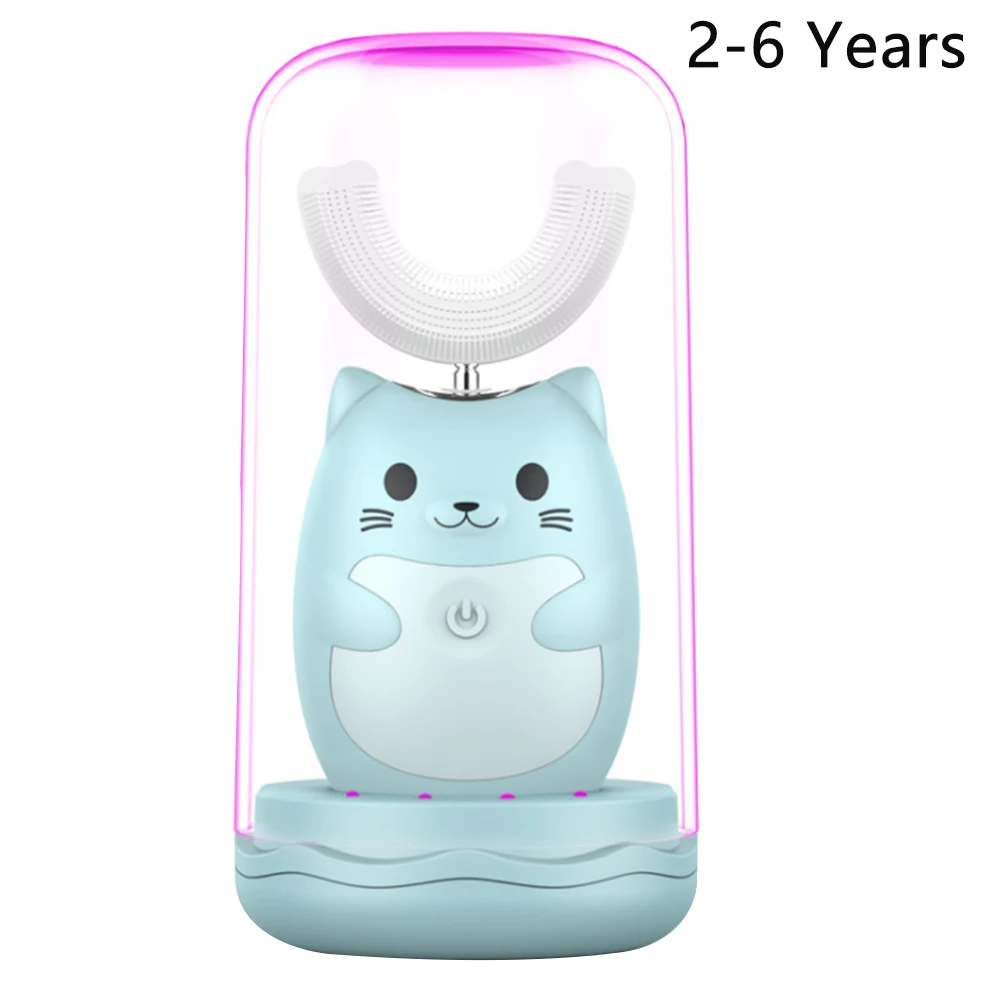

Electric 360 Degree U Type Children Toothbrush Gum Massage Kids Oral Cleaning Hygiene Waterproof Sonic For Sensitive Teeth UV