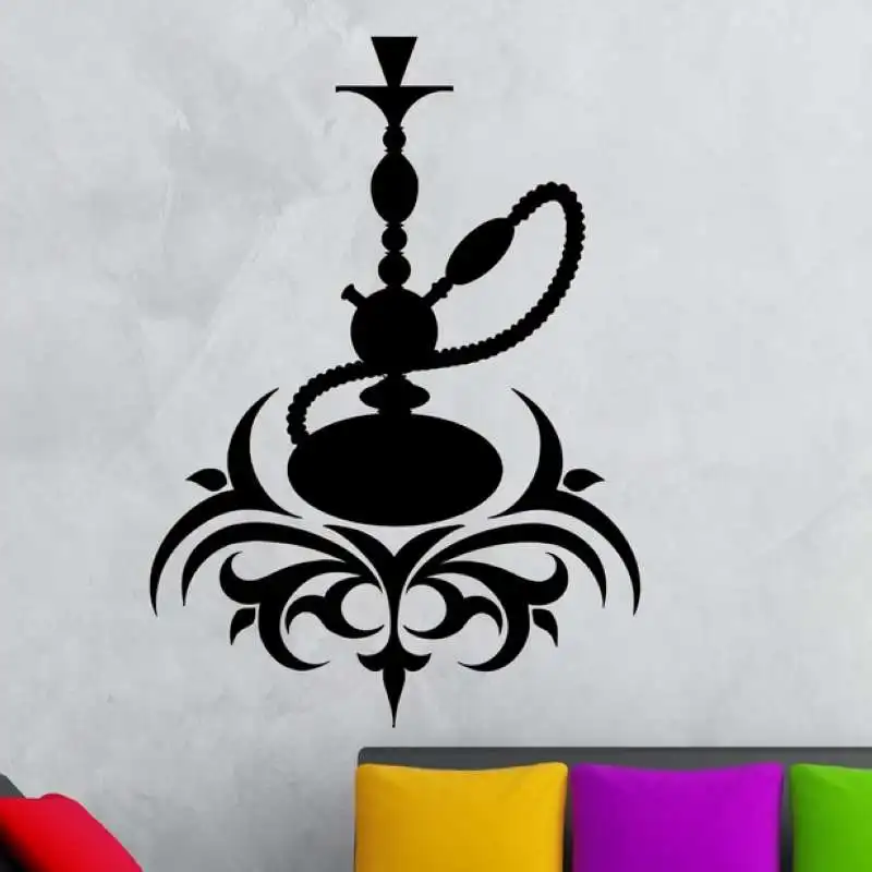 DCTAL Hookah Shop Decal Man Sticker Wall Decal Shisha Smoking Smoke Arabic Vinyl Stickers Art Mural
