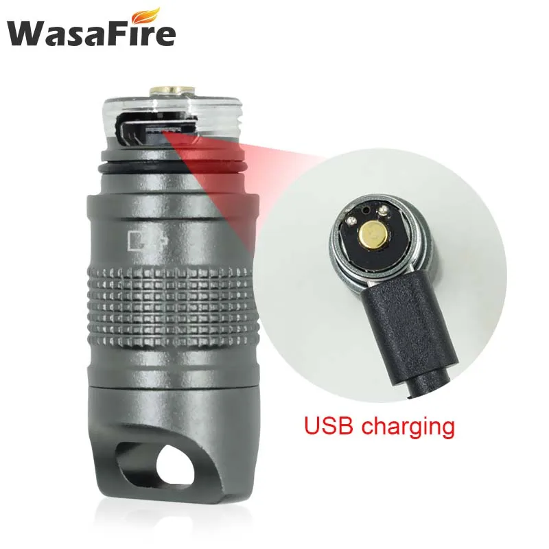 USB Rechargeable Torch LED Light Mini Flashlight Lamp Pocket Keychain Torch Lot
