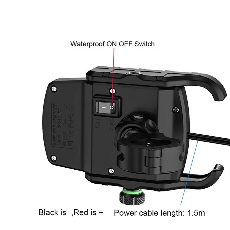 12V для телефона Qi быстрой зарядки Беспроводной Зарядное устройство мотоцикл Кронштейн держатель Водонепроницаемый крепление подставка для iPhone samsung huawei Xiaomi