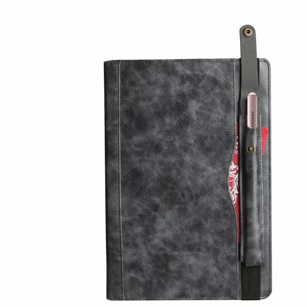 Grey Чехол для Samsung Galaxy Tab S6 10,5 SM-T860 SM-T865 10,5 дюймов Чехол Funda планшет Защитная подставка оболочка+ стилус+ пленка - Цвет: Grey