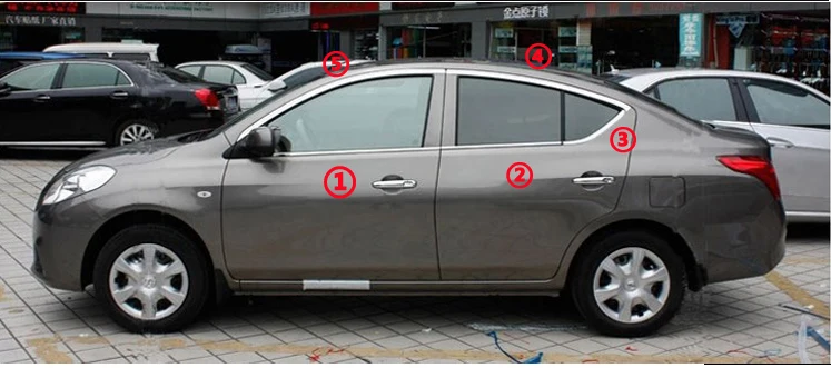 Нержавеющая сталь внешний подоконник крышка планки для nissan sunny 2011 2012 2013 N17 стайлинга автомобилей