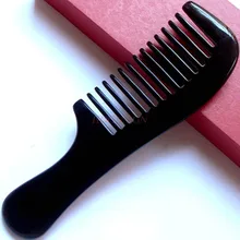 

wide comb Beaded Professional Massage Anti-itch Curl Comb Large Wide Toothed Combs Natural Black Buffalo Coarse Tooth Hairbrush