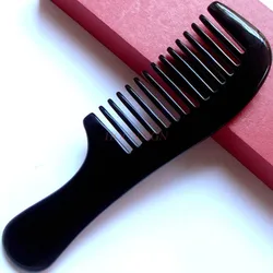 wide comb Beaded Professional Massage Anti-itch Curl Comb Large Wide Toothed Combs Natural Black Buffalo Coarse Tooth Hairbrush