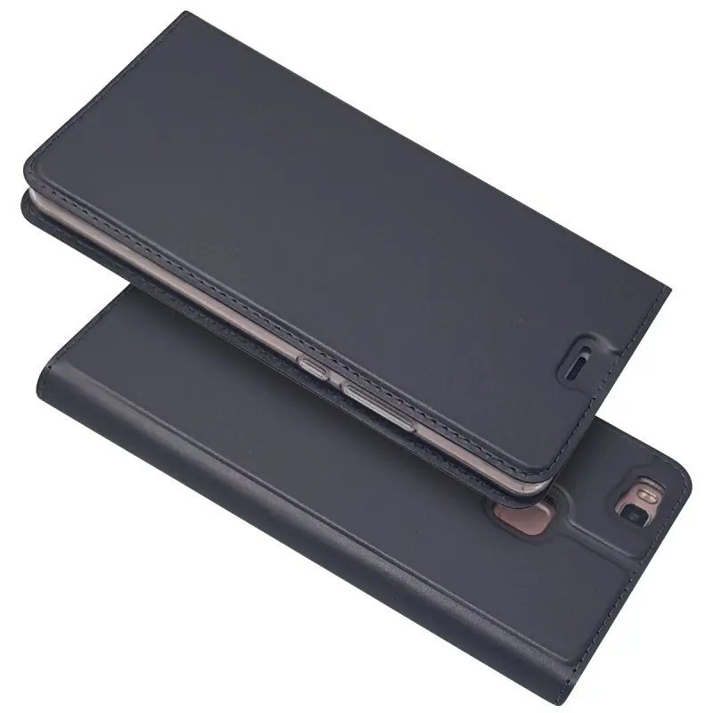 dark grey Чехол для телефона huawei P9 Lite Магнитный кожаный откидной Чехол Coque p10 plus p9lite mini p8lite p20 lite p30 pro кошелек - Цвет: dark grey