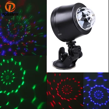 

POSSBAY Car Music Rhythm Sound Activated LED Interior Light DJ Lamp Crystal Magic Ball Club KTV Wedding Party Disco DJ Lighting