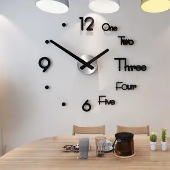 

New 3D Wall Clock Mirror Wall Stickers Creative DIY Wall Clocks Removable Art Decal Sticker Home Decor Living Room Decoration