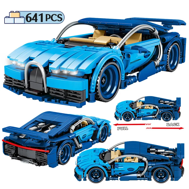 

641pcs Pull Back Mechanical Vehicle Building Blocks City Creator MOC Technic Racing Car Model DIY Bricks Toys For Children