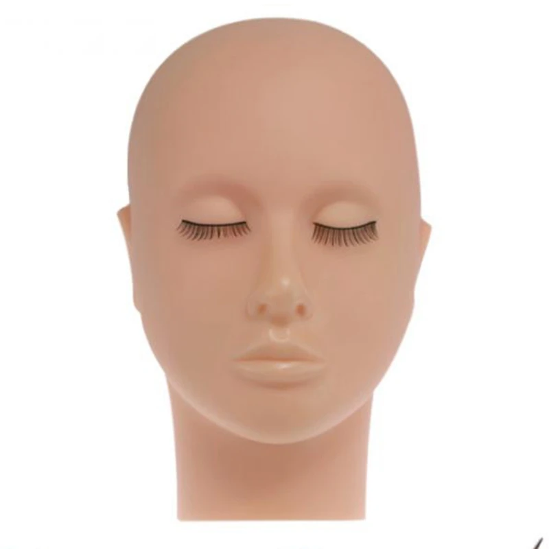 

Mannequin Flat Head Silicone Practice False Eyelash Extensions Makeup Model Massage Training