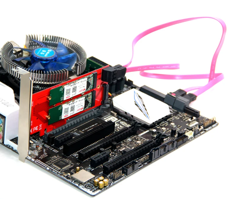 PCIE к M2 адаптер PCIE X4 к 1 порту M ключ NVMe M.2+ 2 порта B Ключ NGFF M.2 Riser Card SATA 15Pin питание 2 SATA подключения материнской платы