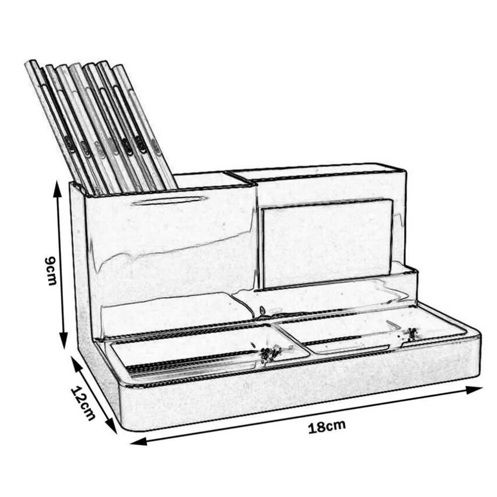 Пластиковые ручки карандаши держатели Настольный ящик для хранения Органайзер многофункциональные офисные аксессуары 3 цвета Прямая
