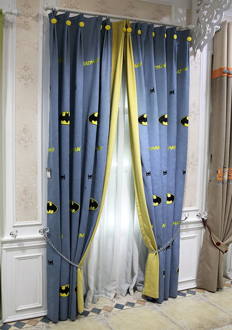 Мультфильм американских детей Бэтмен вышивка затенение шторы для гостиной столовой спальни
