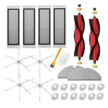 

4Pcs Filter + 4Pcs Side Brush + 2Pcs Main Brush + 1Pcs White Brush + 1Pcs Yellow Brush + 12Pcs Water Core + 2Pcs Mop for Xiaomi