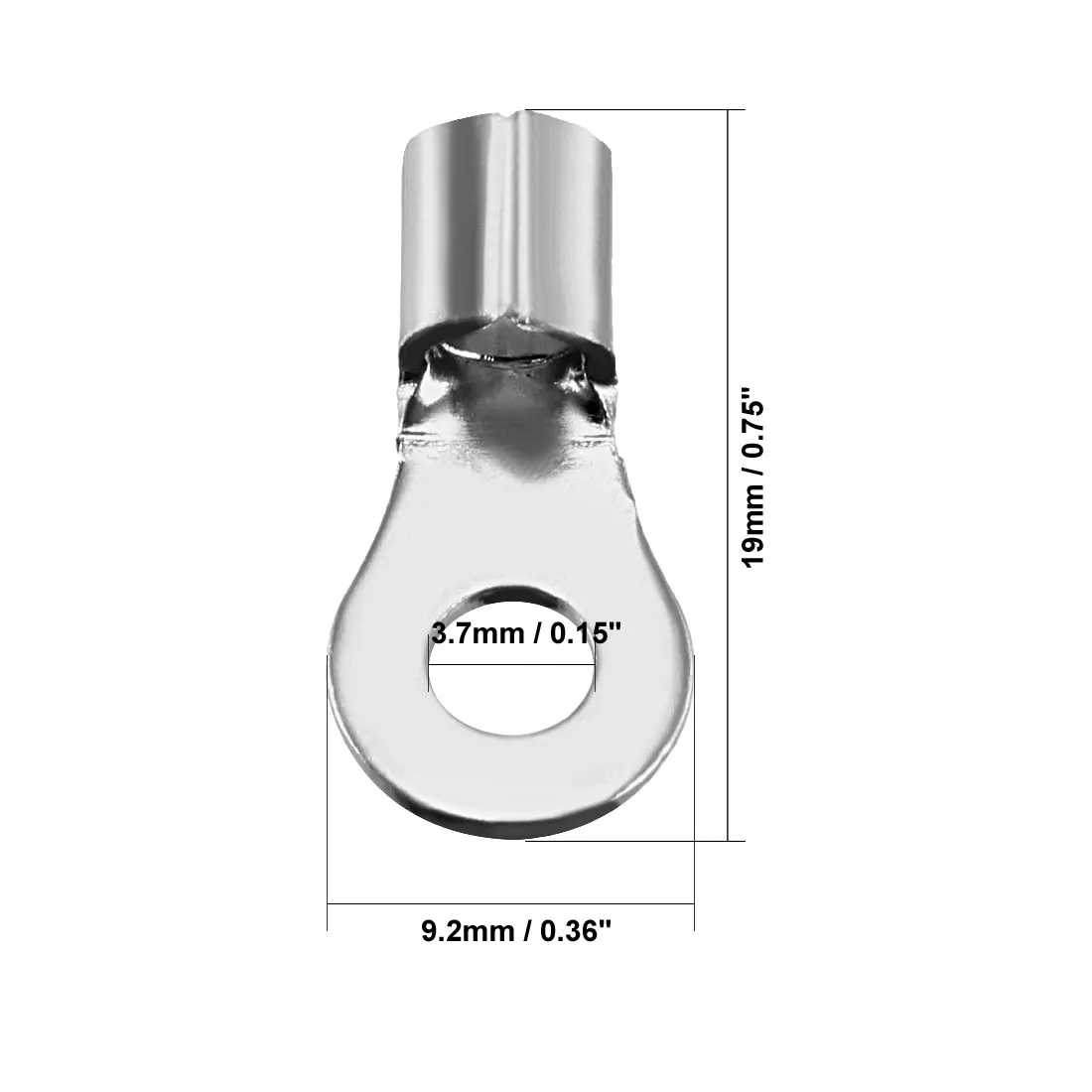 Uxcell 10 шт. RNB5.5-4L неизолированные u-типа медь обжимные клеммы 4-6mm2 провода разъем Серебряный тон