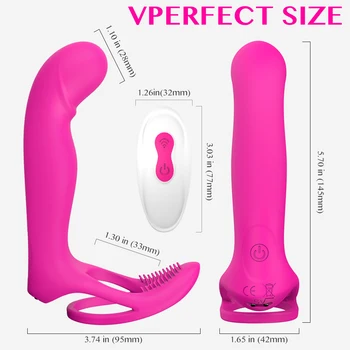 AIERSHA Double Penetration Strap on Anal Vibrator For Couples Double Dildo Vibrator Anus Plug Massager Adult Sex Toys for Man 3