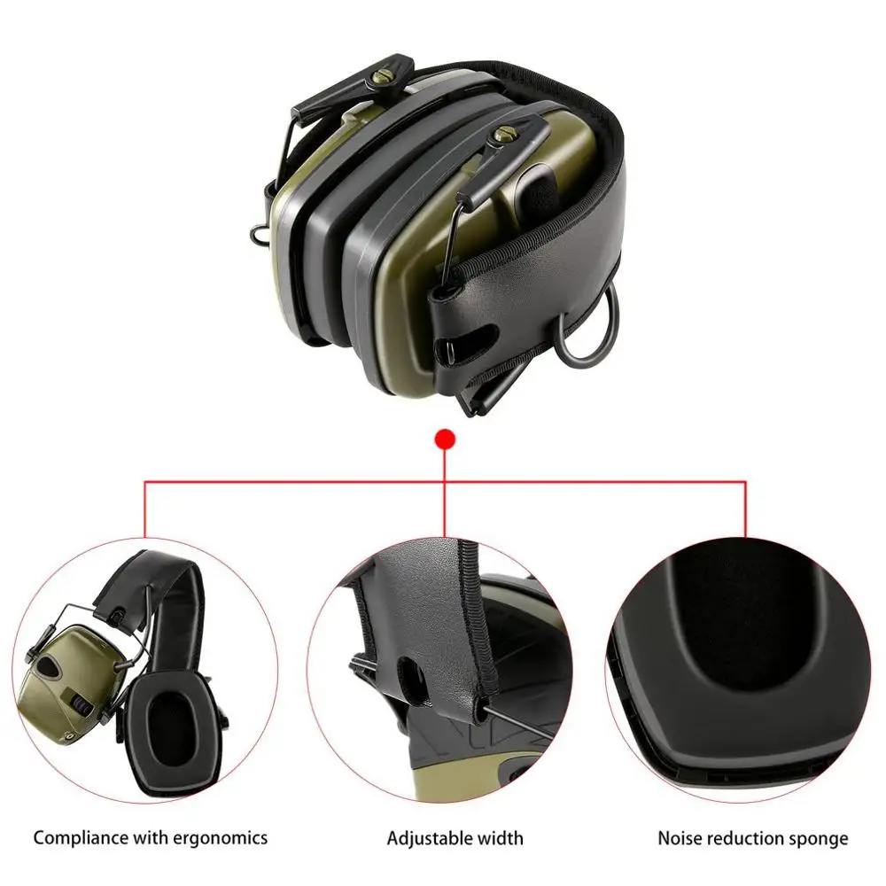 

Anti-noise Impact Sound Amplification Electronic Shooting Earmuff Tactical Hunting Hearing Protective Noise-cancelling HeadsetFG